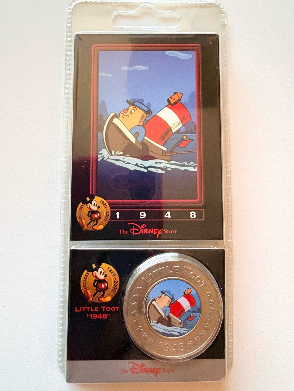 2000 Disney Store Decades Coin #3 1948 Little Toot Tugboat Melody Time Cartoon